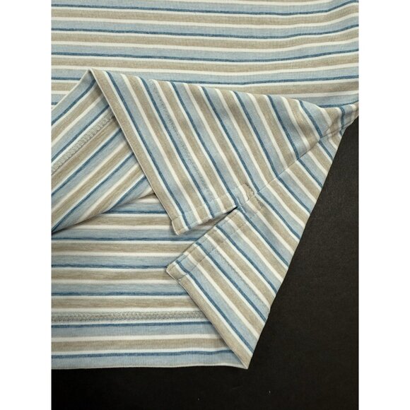 Peter Millar Polo Shirt Mens Crown Crafted Medium Striped Belfair Golf Club - Picture 5 of 14